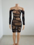 Women's sexy hollowed-out underwear Sexy hollowed-out nightclub dress