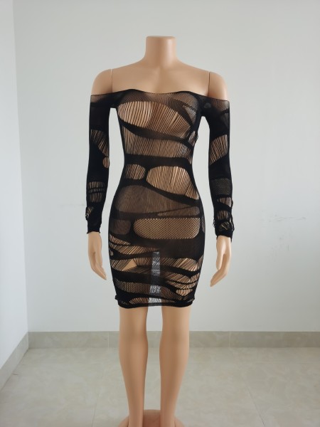 Women's sexy hollowed-out underwear Sexy hollowed-out nightclub dress