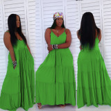 Women's Dress Sling Long Dress Sleeveless Cake Dress