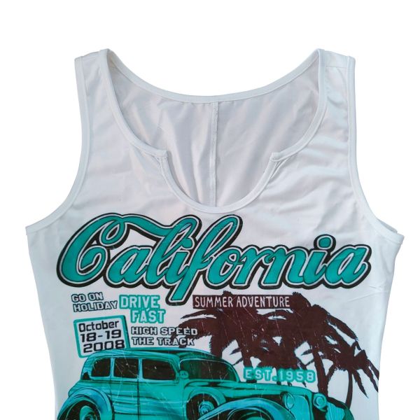 Fashion Casual Women's California Summer Vacation Style Digital Print Skinny Beach Dress