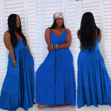 Women's Dress Sling Long Dress Sleeveless Cake Dress