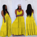 Women's Dress Sling Long Dress Sleeveless Cake Dress