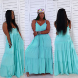 Women's Dress Sling Long Dress Sleeveless Cake Dress