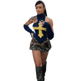 Knit Turtleneck Detachable Sleeve Sexy Small Statement Knit Top
