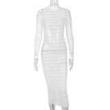women's sexy cutout see-through backless dress