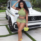 Women's Printed Sleeveless Navel-neck Round Neck Body Wrap Hip Show Thin Shorts Set