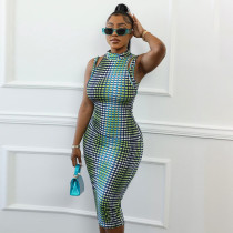 Fashion Print Temperament Slim Fit Hip Dress