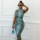 Fashion Print Temperament Slim Fit Hip Dress