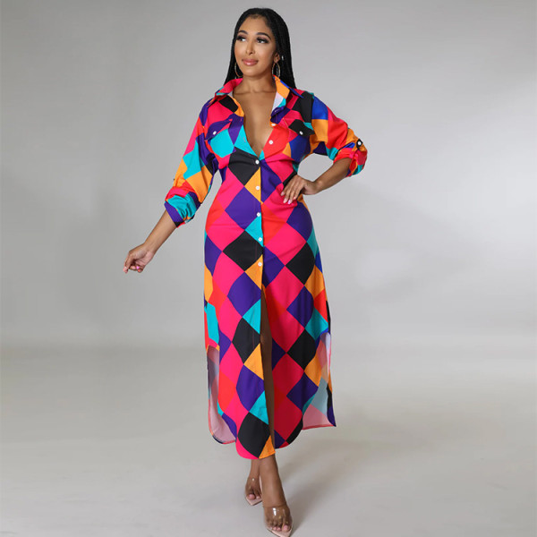 women's fashion sexy shirt long skirt dress