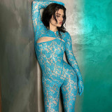 Fashion Sexy Cutout Slim Fit Round Neck Long Sleeve Jumpsuit