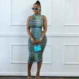 Fashion Print Temperament Slim Fit Hip Dress