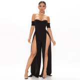 Women's Sexy Slit Neck Jumpsuit