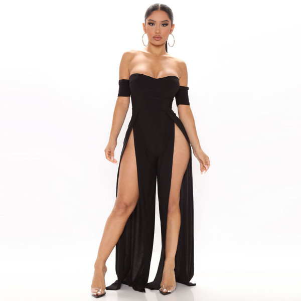 Women's Sexy Slit Neck Jumpsuit