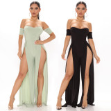 Women's Sexy Slit Neck Jumpsuit