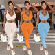 Sports Vest Two-Piece Set Seamless Knit Yoga Women's Wear Buttocks Workout Wear
