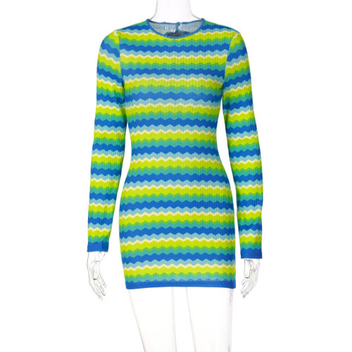 Sleeve Tie Cutout Candy Long Sleeve Dress