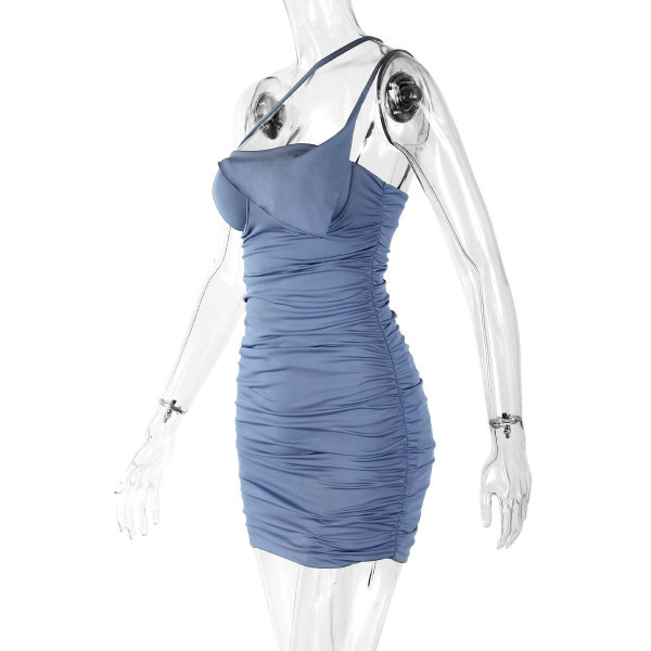 Sexy Hollow Out Slanted Shoulder Bag Hip Dress