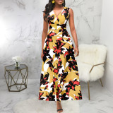 Sexy Fashion Digital Print V Neck Sleeveless Women Dress