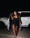 Fashion Long Beard Fringe Slip Dress