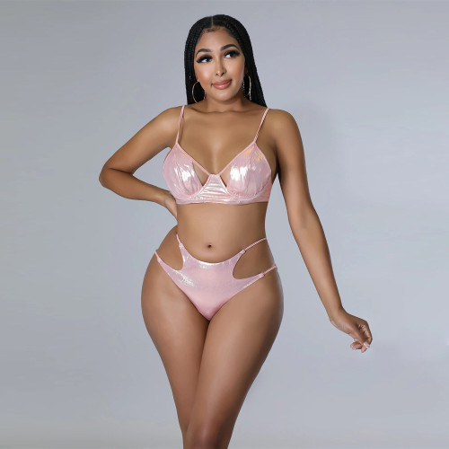 Lingerie panties + hot drill cape sexy three-piece summer swimsuit