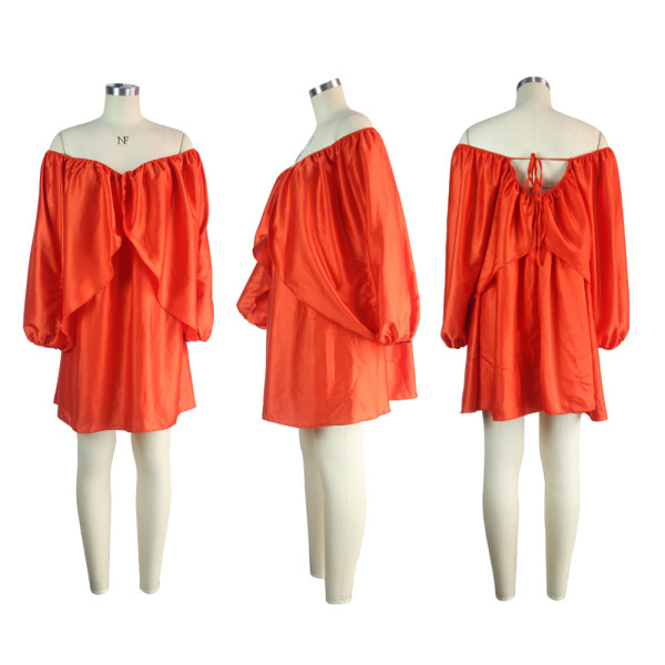 Chiffon solid color temperament commuter loose waist skirt casual fashion sexy skirt