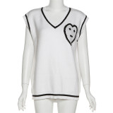 Fashion Versatile Knitted Vest Sleeveless Pullover Loose Top