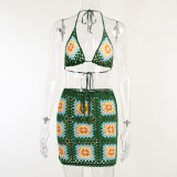 Knitted Camisole Skirt Set