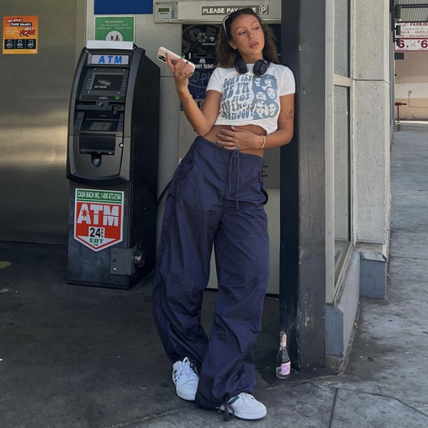 Loose Wide Leg Low Waist Loose Cargo Casual Pants