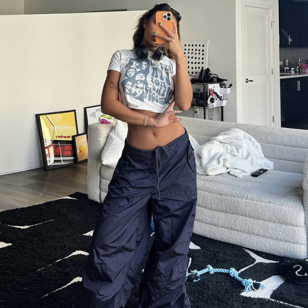 Loose Wide Leg Low Waist Loose Cargo Casual Pants