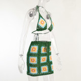 Knitted Camisole Skirt Set