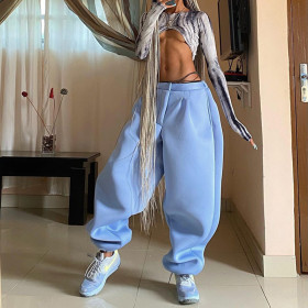 Solid Color Fashion Elastic Low Waist Casual Leggings