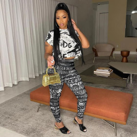 Casual Printed Suit Two Piece