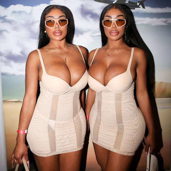 Solid Color Casual Mesh Panel Sleeveless Sling Short Dress