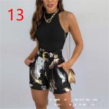 Women's Fashion New Contrast Color Print Suit
