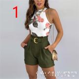 Women's Fashion New Contrast Color Print Suit