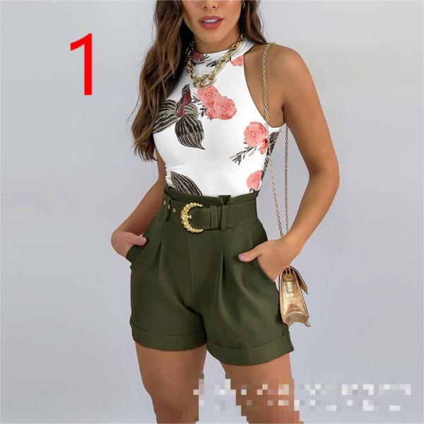 Women's Fashion New Contrast Color Print Suit
