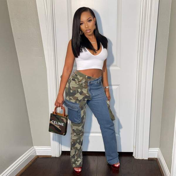 Statement Trend Contrast Pocket Stretch Jeans