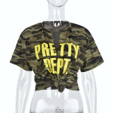 Sexy Slim Print Camo Top T-Shirt