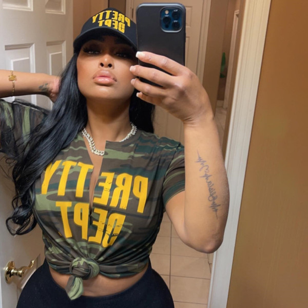 Sexy Slim Print Camo Top T-Shirt