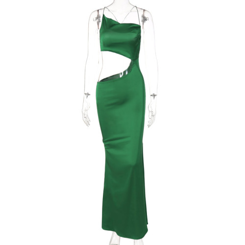 midi skirt cutout open waist slip dress