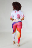 Hip Hop Street Fringe Ties T-Shirt Print Pants Set