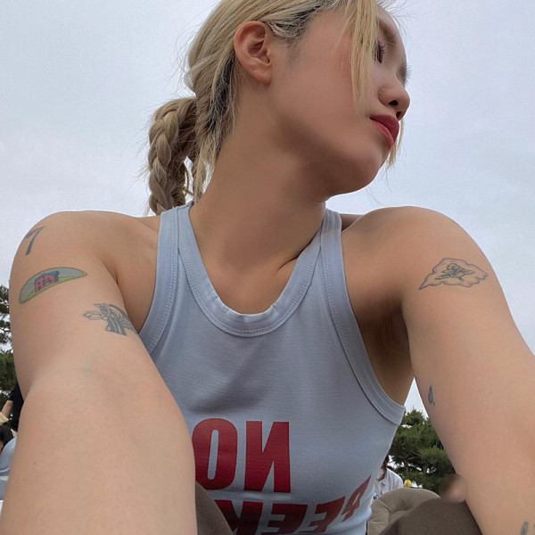 Round Neck Sleeveless Letter Print Racer-Type Cotton Slim-Fit Bottoming Tank Top