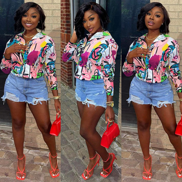 Sleek Casual Print Commuter Top