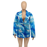 Women's Fashion Western Print Temperament Suit Jacket