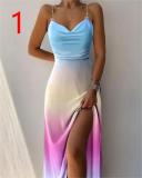 Fashion Ladies Sling Print Dress Dress
