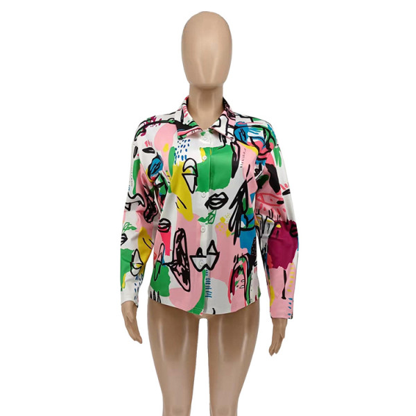 Sleek Casual Print Commuter Top
