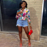 Sleek Casual Print Commuter Top