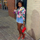 Sleek Casual Print Commuter Top