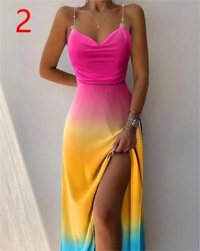 Fashion Ladies Sling Print Dress Dress
