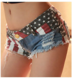 Night club hole low waist jeans denim shorts sexy hot pants night club hole